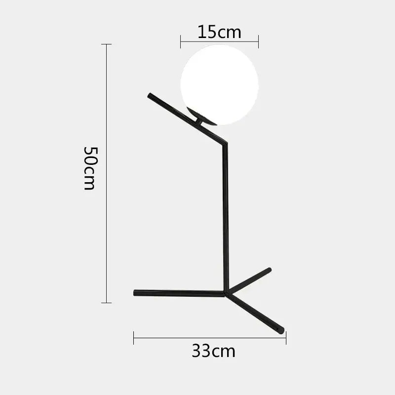 Modern gold glass ball table lamp bedroom frosted globe light
