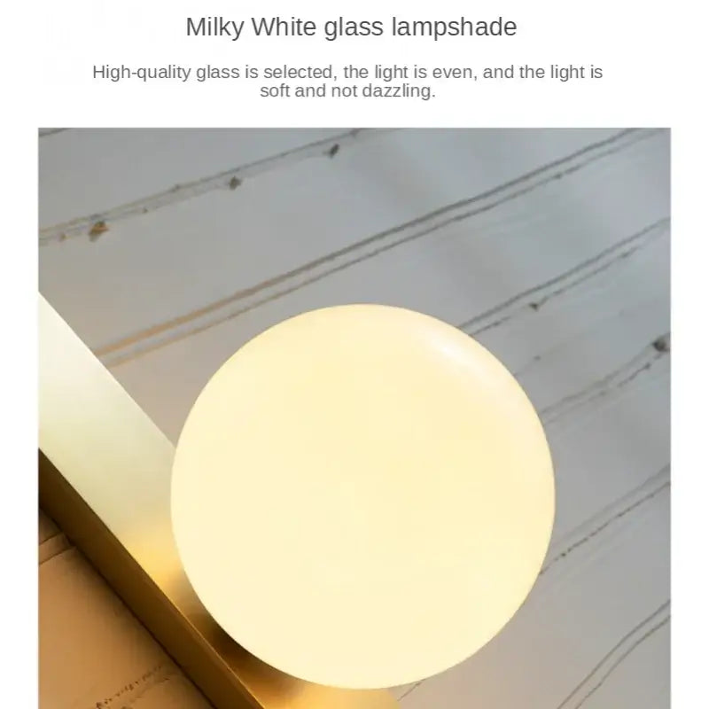 Modern gold glass ball wall sconce bedroom minimalist light