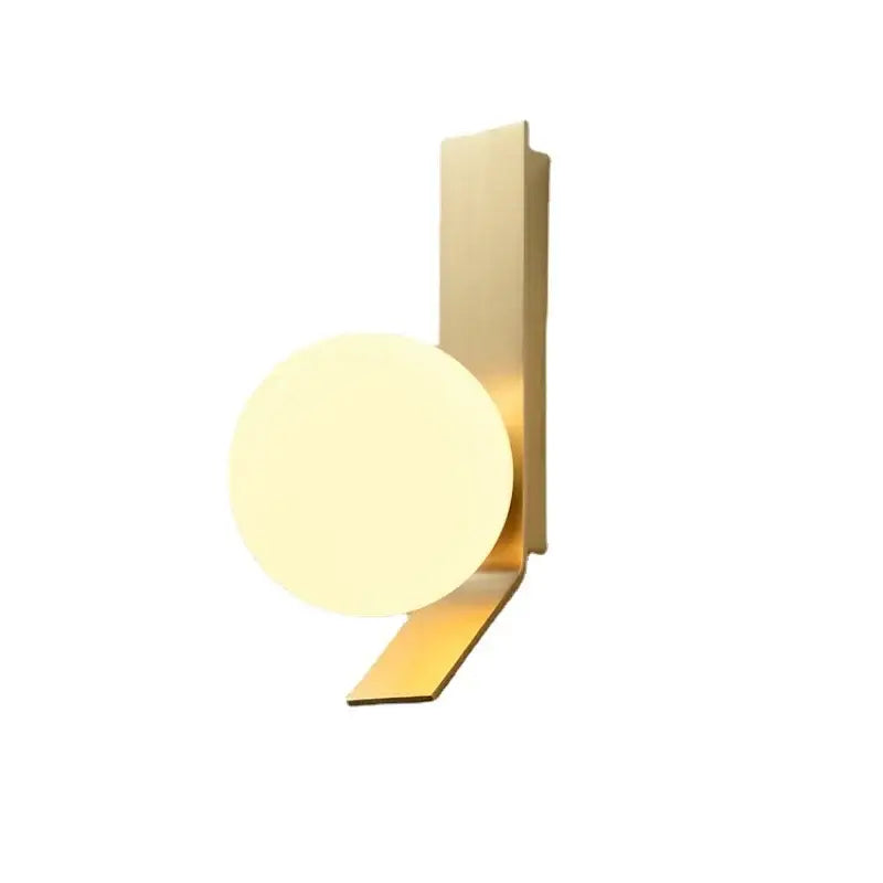 Modern gold glass ball wall sconce bedroom minimalist light