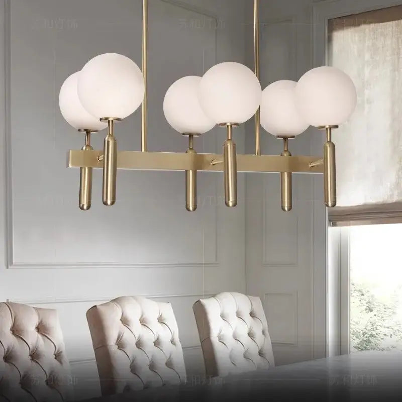 Modern gold glass balloon chandelier dining room light
