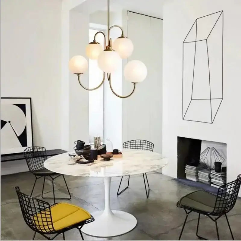 Modern gold glass balls chandelier dining room pendant light