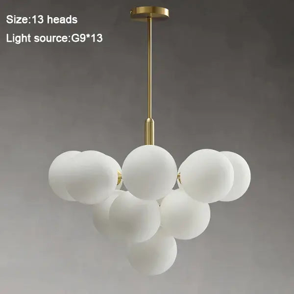 Modern gold glass balls chandelier for dining room