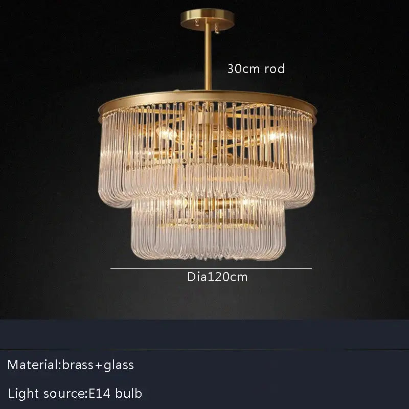 Modern gold glass bar chandelier living room luxury lighting
