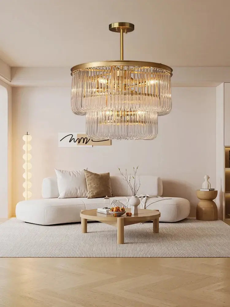 Modern gold glass bar chandelier living room luxury lighting