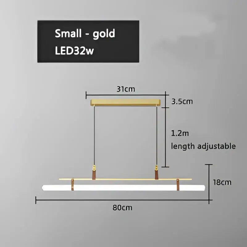 Modern gold glass belt chandelier dining room led pendant light