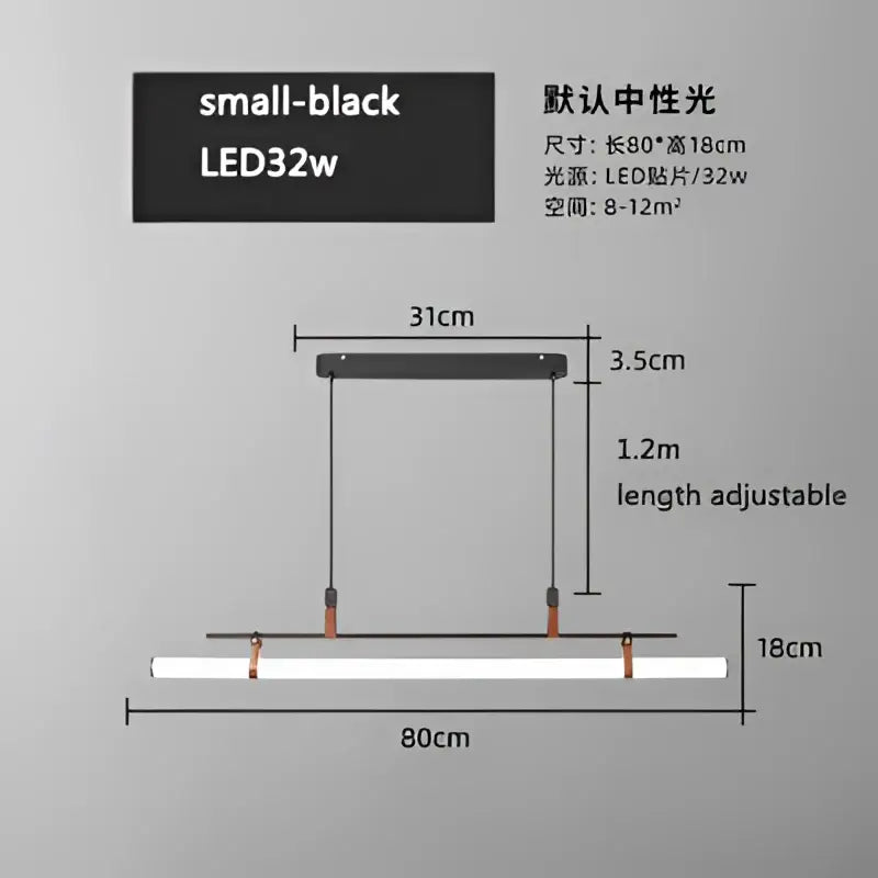 Modern gold glass belt chandelier dining room led pendant light