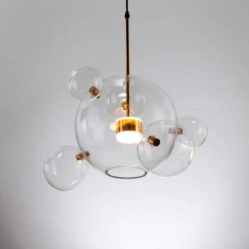 Modern gold glass bubble ball led chandelier – dining room light