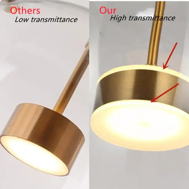 Modern gold glass bubble ball led chandelier – dining room light