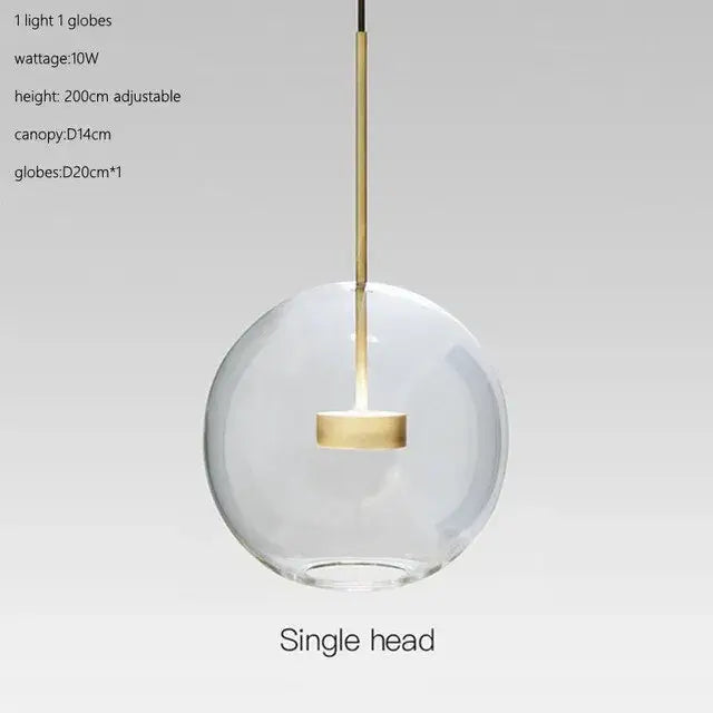 Modern gold glass bubble ball led chandelier – dining room light