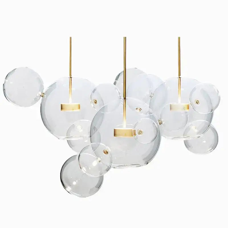 Modern gold glass bubble ball led chandelier – dining room light