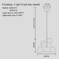 Modern gold glass bubble chandelier dining room art deco light