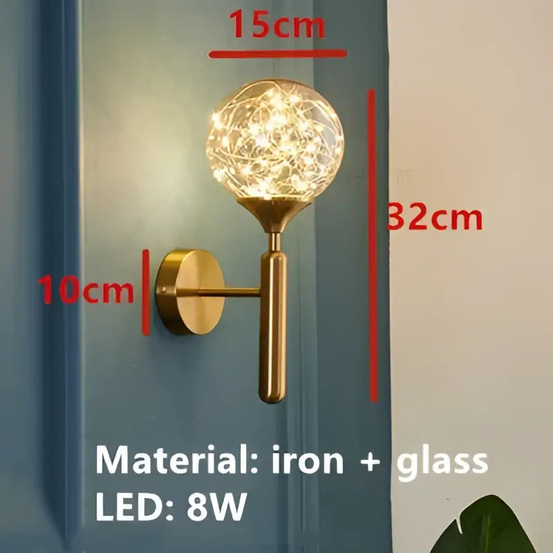 Modern gold glass bubble led chandelier dining room art light