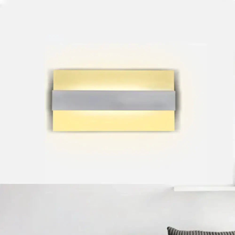 Modern gold & gray acrylic rectangular wall lamp bedroom white sconce light