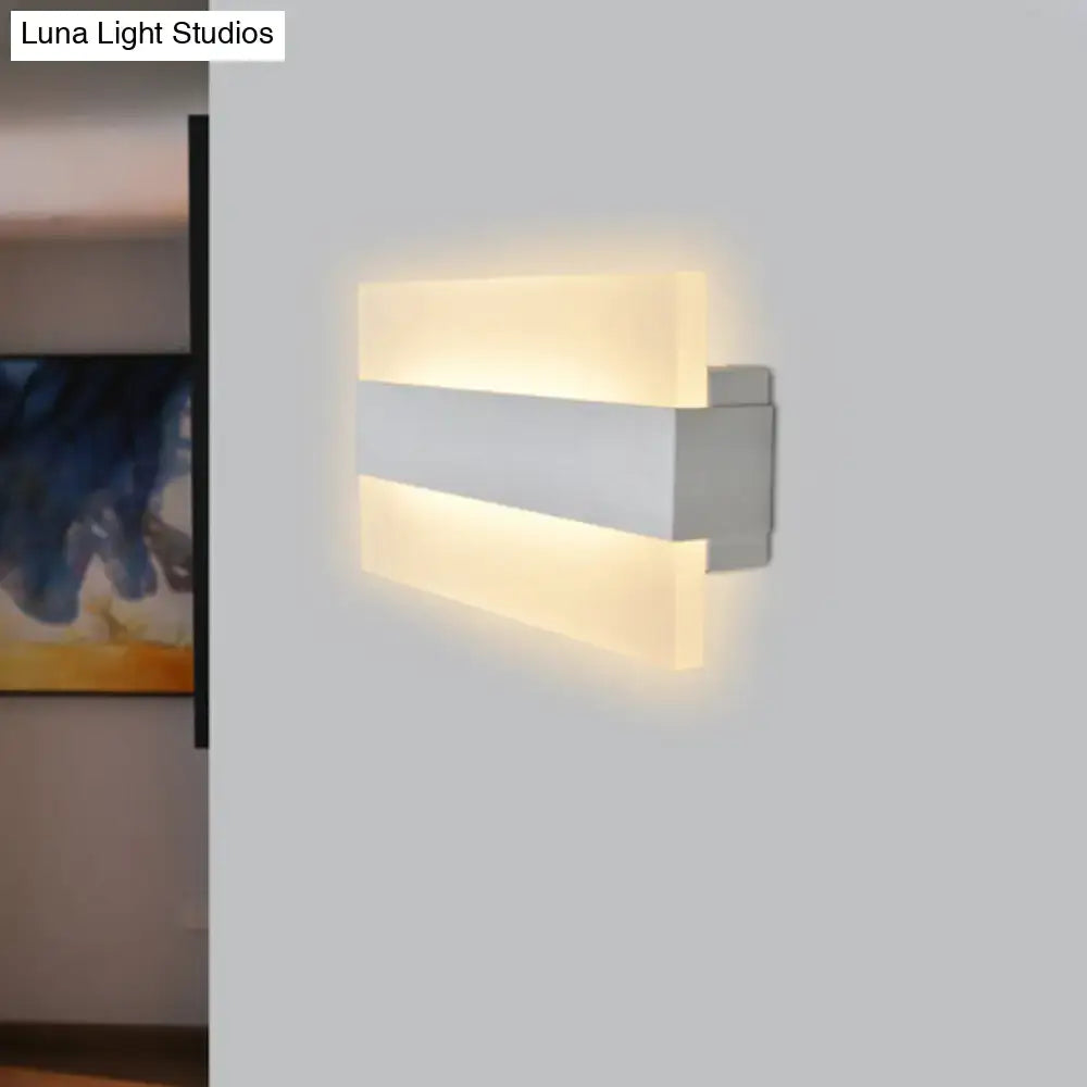 Modern gold & gray acrylic rectangular wall lamp bedroom white sconce light