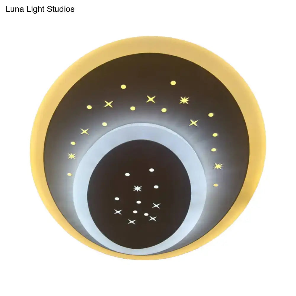 Modern gold heart pendant wall light bedroom starry black center