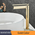 Modern gold high arc brass deck mounted basin faucet bathroom mixer
