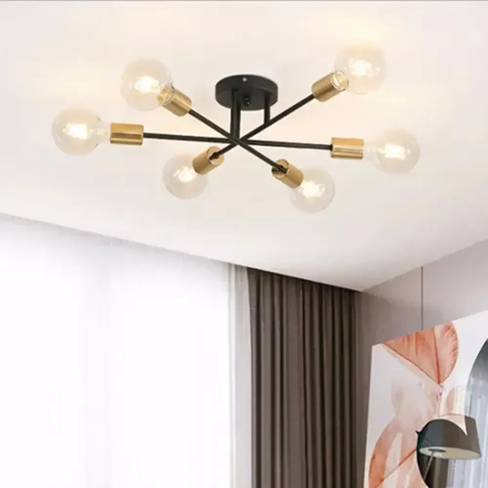 Modern gold industrial led ceiling lights for living room