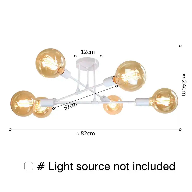 Modern gold industrial led ceiling lights for living room