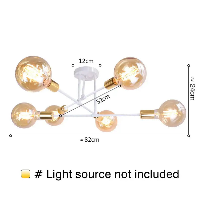 Modern gold industrial led ceiling lights for living room