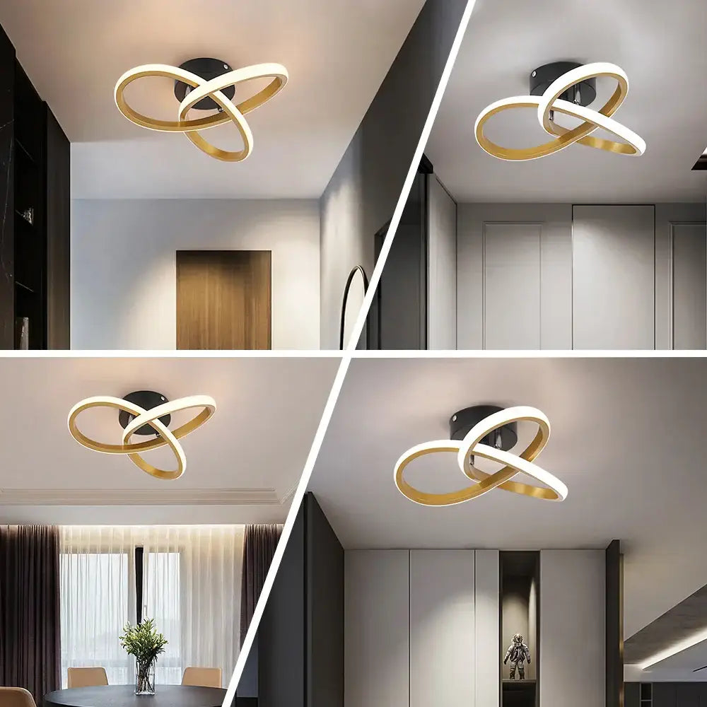 Modern gold infinity acrylic led chandelier dining room pendant light