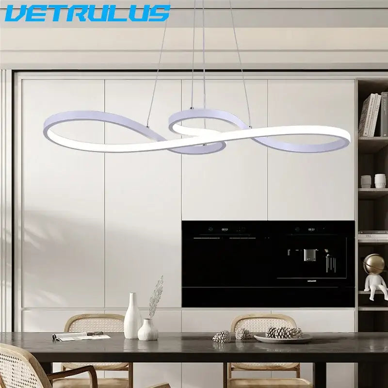 Modern gold infinity acrylic led chandelier dining room pendant light