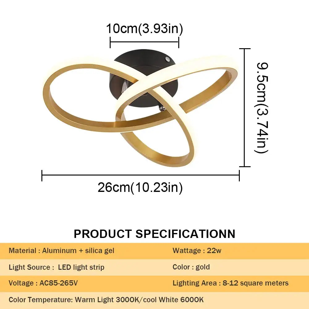 Modern gold infinity acrylic led chandelier dining room pendant light