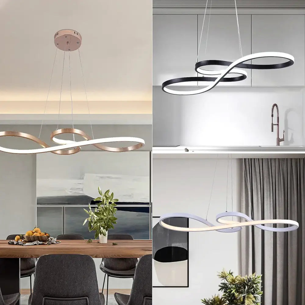 Modern gold infinity acrylic led chandelier dining room pendant light