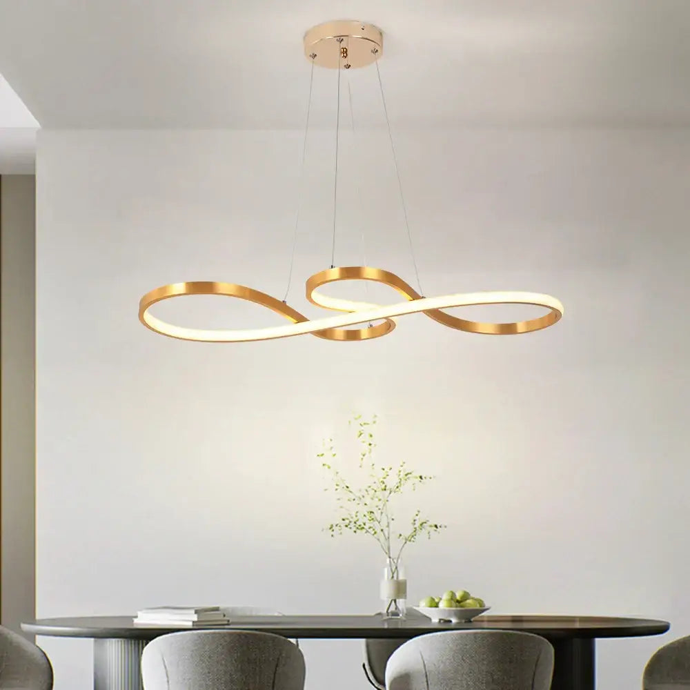 Modern gold infinity acrylic led chandelier dining room pendant light