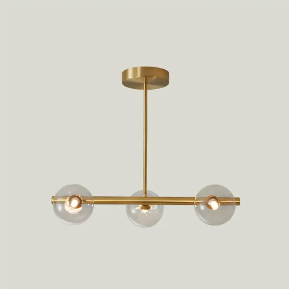 Modern gold island pendant lighting dining room glass globe shades