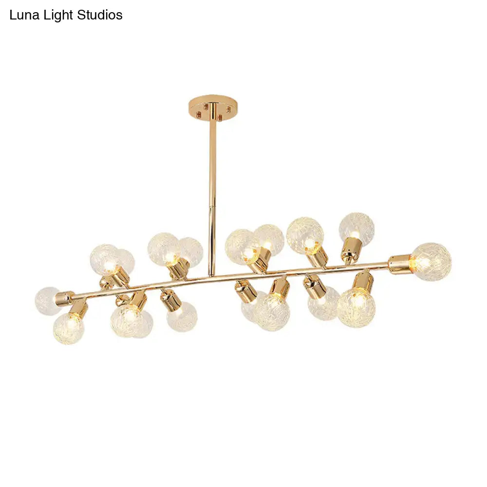 Modern gold lattice glass island pendant – kitchen ceiling light