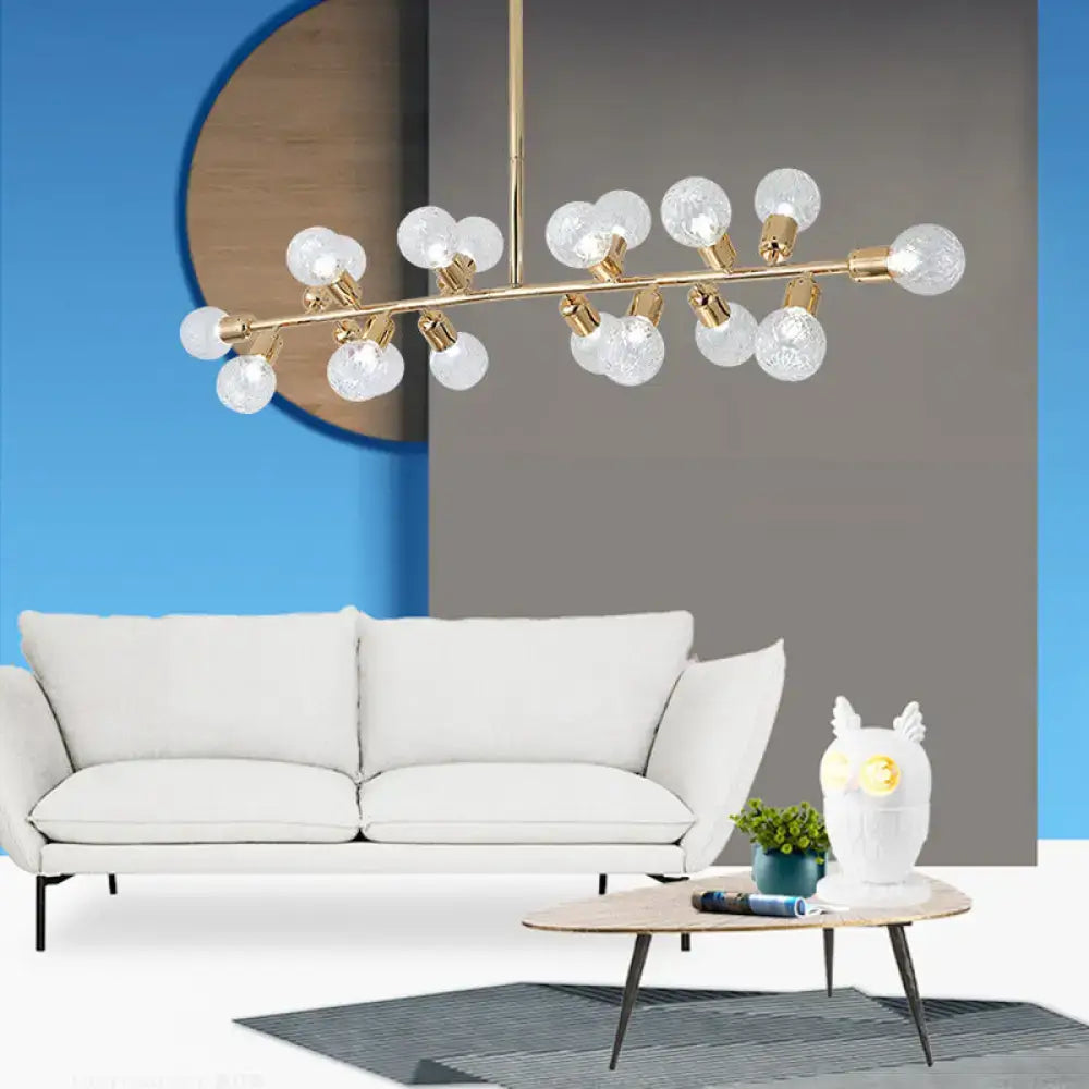 Modern gold lattice glass island pendant – kitchen ceiling light