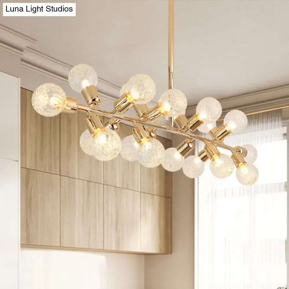 Modern gold lattice glass island pendant – kitchen ceiling light