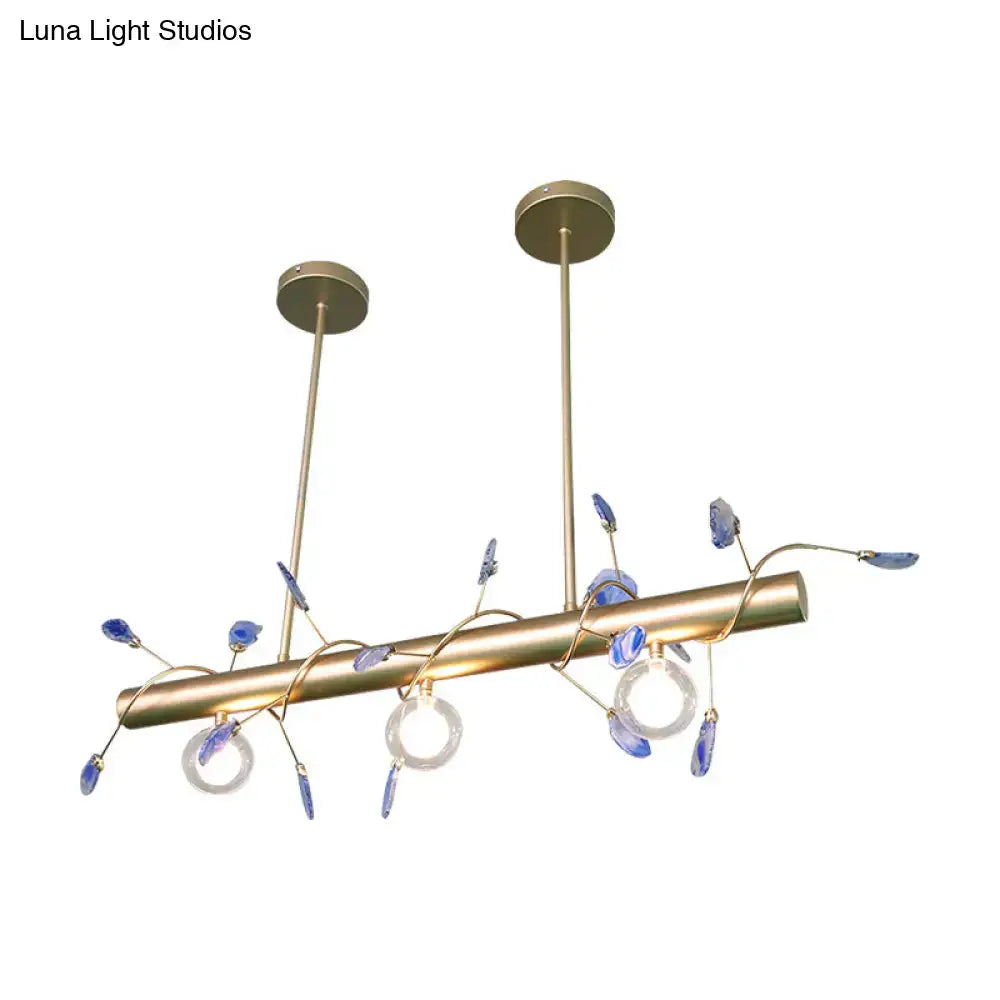 Modern gold leaf 3 light type pendant – kitchen 110v-120v glass bulbs