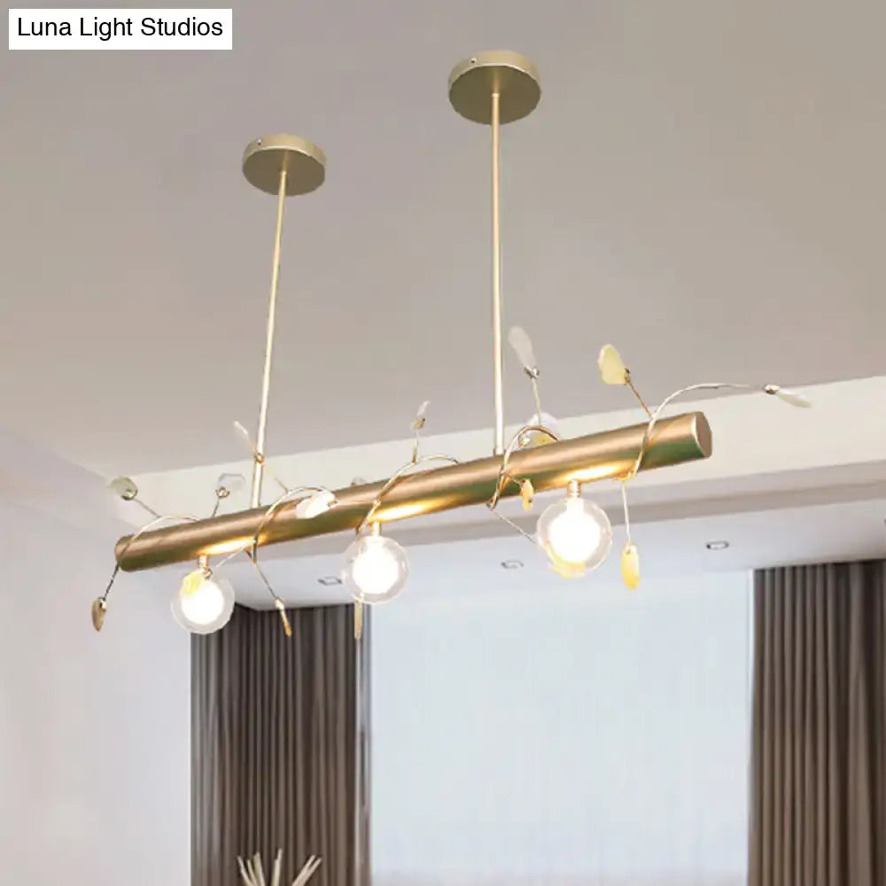 Modern gold leaf 3 light type pendant – kitchen 110v-120v glass bulbs