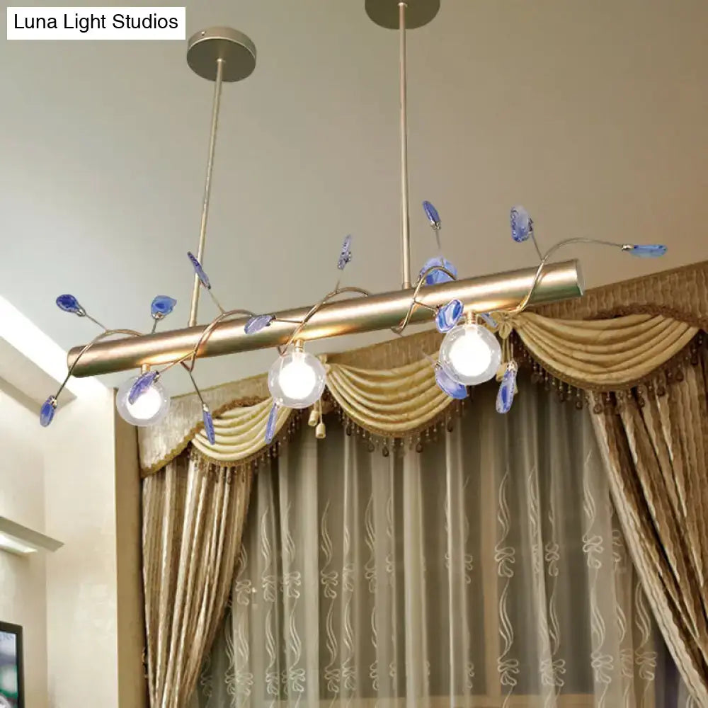 Modern gold leaf 3 light type pendant – kitchen 110v-120v glass bulbs