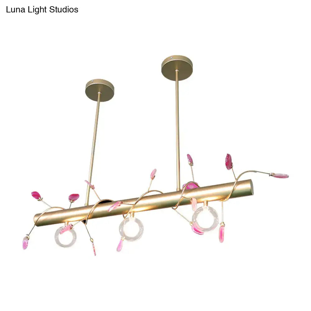 Modern gold leaf 3 light type pendant – kitchen 110v-120v glass bulbs