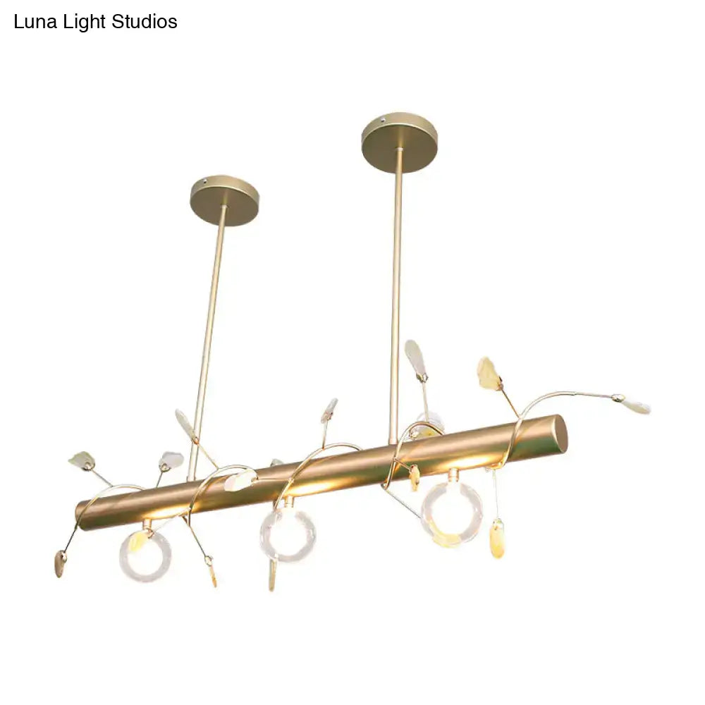 Modern gold leaf 3 light type pendant – kitchen 110v-120v glass bulbs