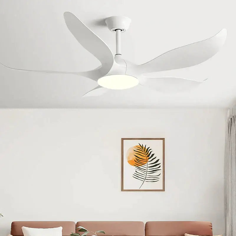 Modern gold leaf ceiling fan with led light and remote bedroom