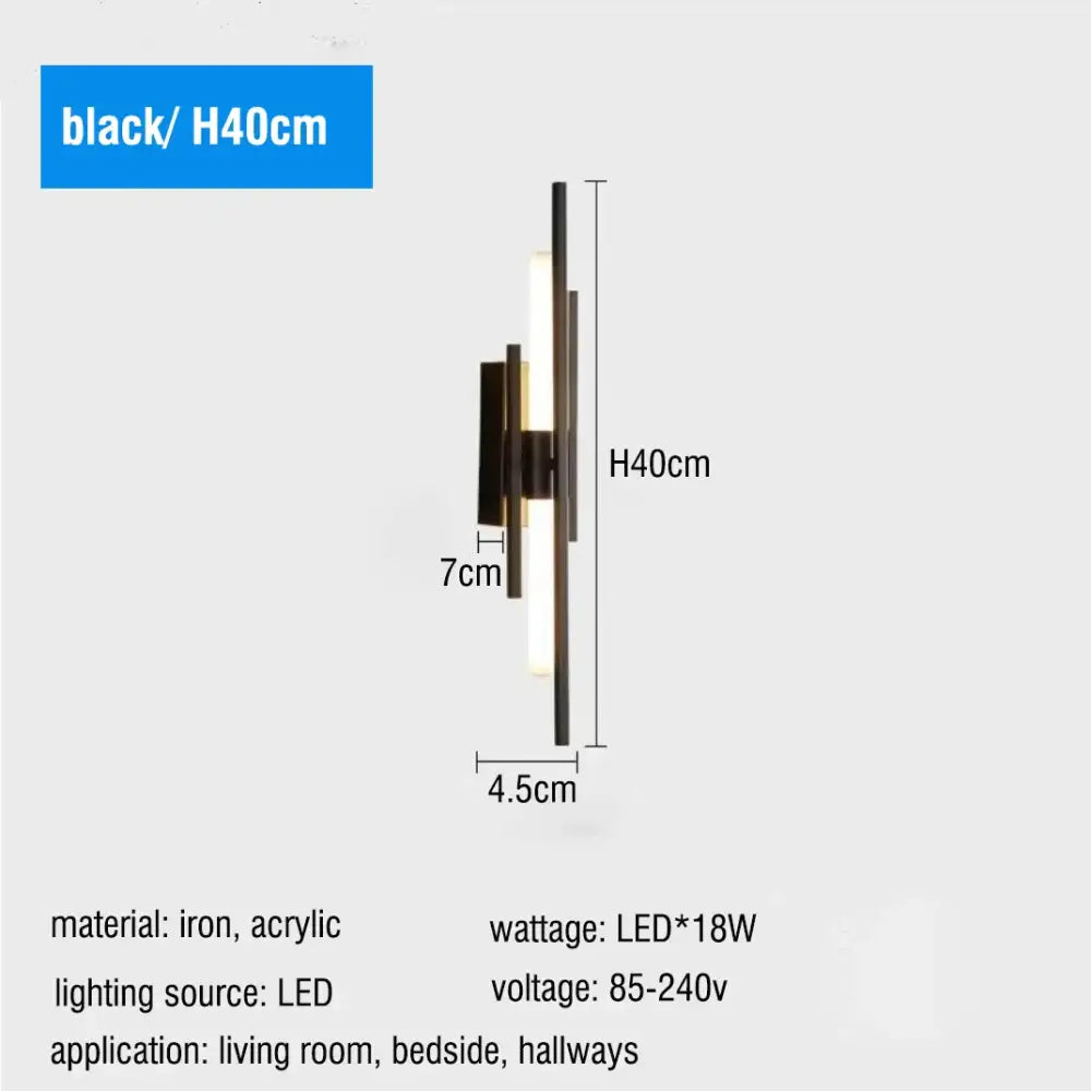 Modern gold led long liner wall sconce living room light