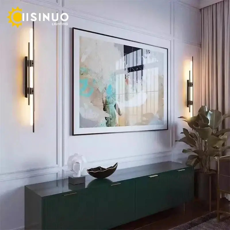 Modern gold led long liner wall sconce living room light