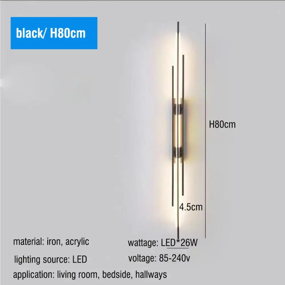 Modern gold led long liner wall sconce living room light