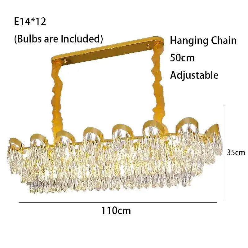 Modern gold led sunflower crystal ceiling chandelier dining room
