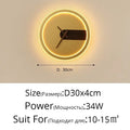 Modern gold led wall lamp clock for living room lighting