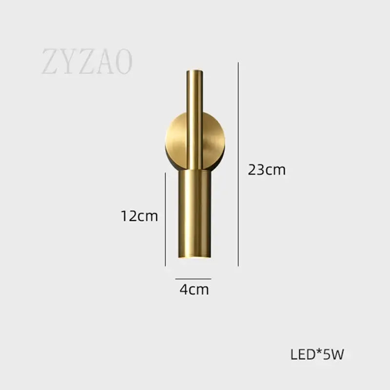 Modern gold led wall lamp with 3 color temperature for bedroom