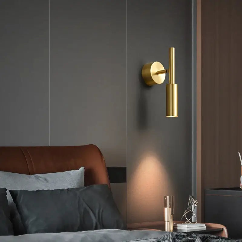 Modern gold led wall lamp with 3 color temperature for bedroom