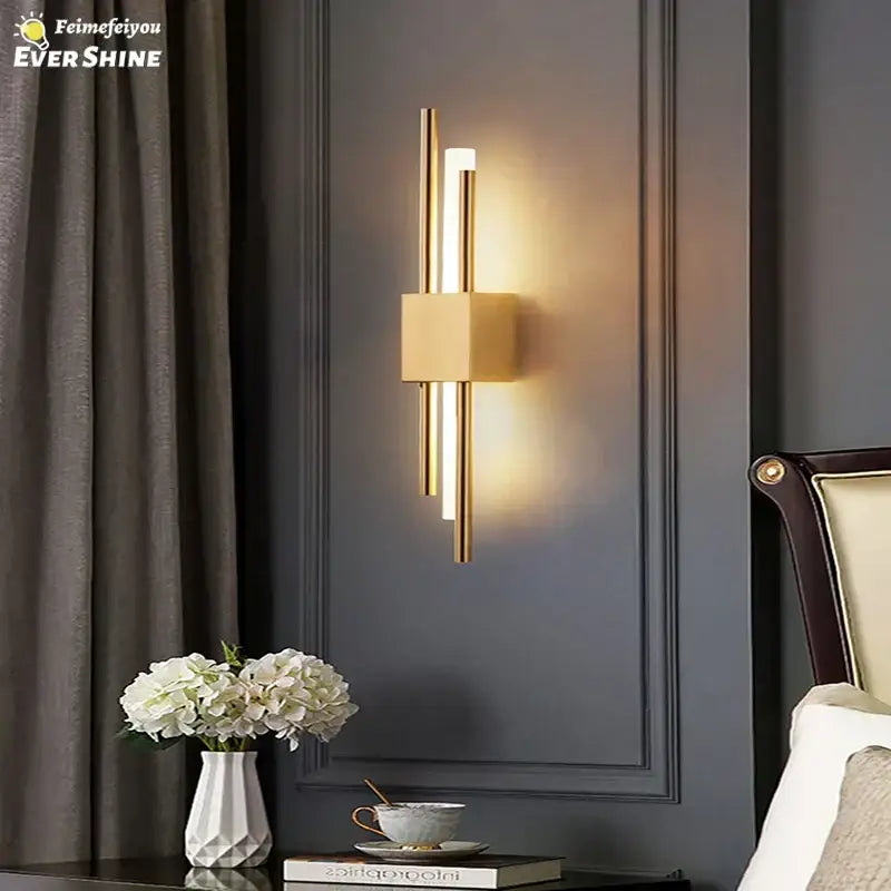 Modern gold led wall sconce bedroom ambient lighting