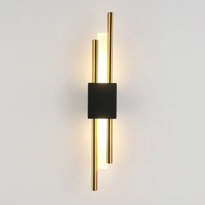 Modern gold led wall sconce bedroom vertical rod light