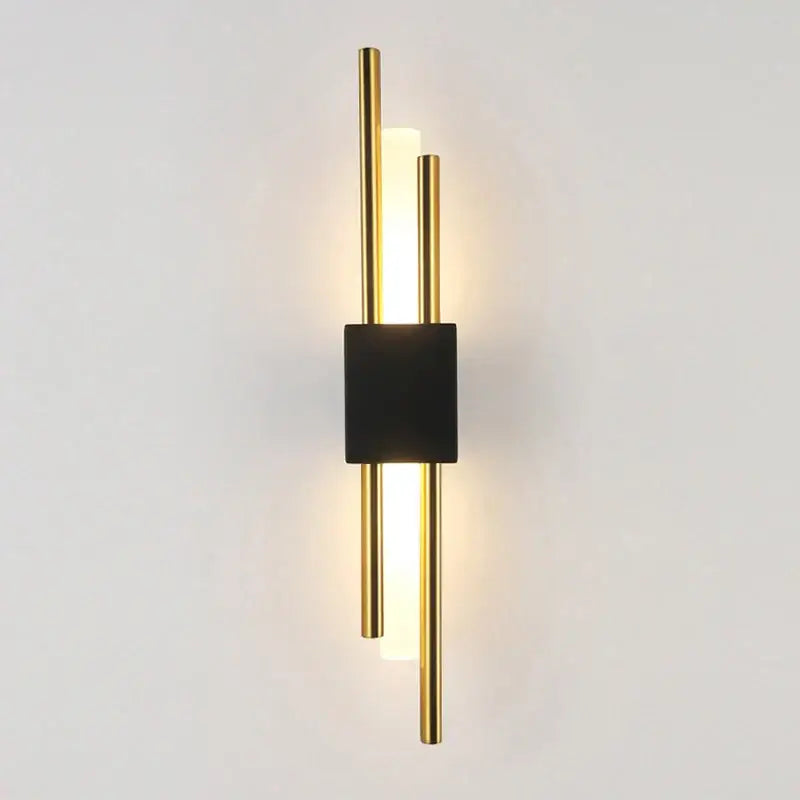 Modern gold led wall sconce bedroom vertical rod light