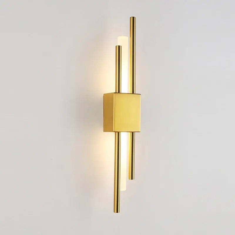 Modern gold led wall sconce bedroom vertical rod light