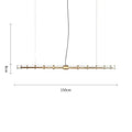 Modern gold linear glass chandelier dining room pendant light
